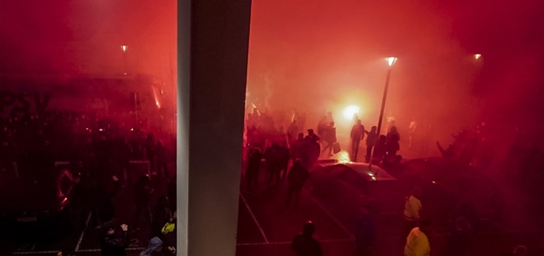 Foto: PSV-fans steken vuurwerk af: ‘Benfica én heel Eindhoven wakker!’