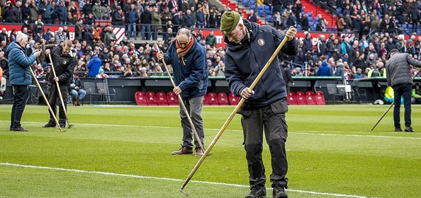 Foto: ‘Feyenoord-grasmat opeens dramatisch’
