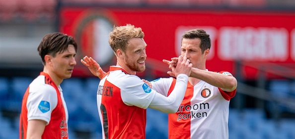 Foto: Feyenoord op rozen na penalty en eigen goal (?)