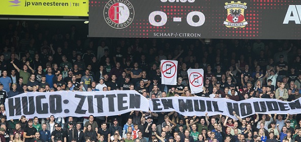 Foto: Fans Feyenoord en Go Ahead keren zich tegen De Jonge