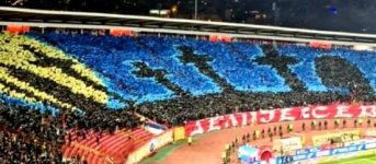 Walgelijke pro-Rusland actie fans Rode Ster Belgrado